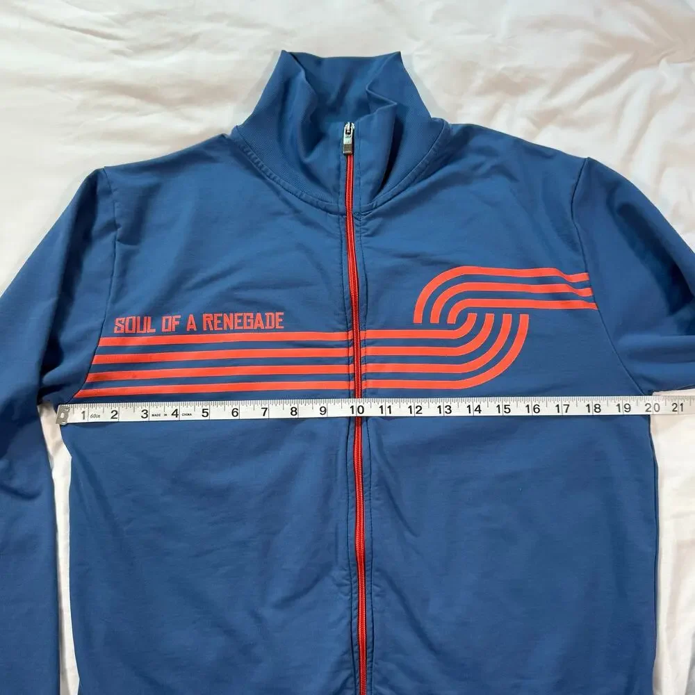 Jack & Jones blue track Jacket Full Zip Soul of a Renegade Mens Jacket Sz Large